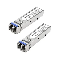 2 Pack 1.25G SMF 1310nm 20km SFP LC Industrial Module 1000Base-LX/LH Fiber Tr...