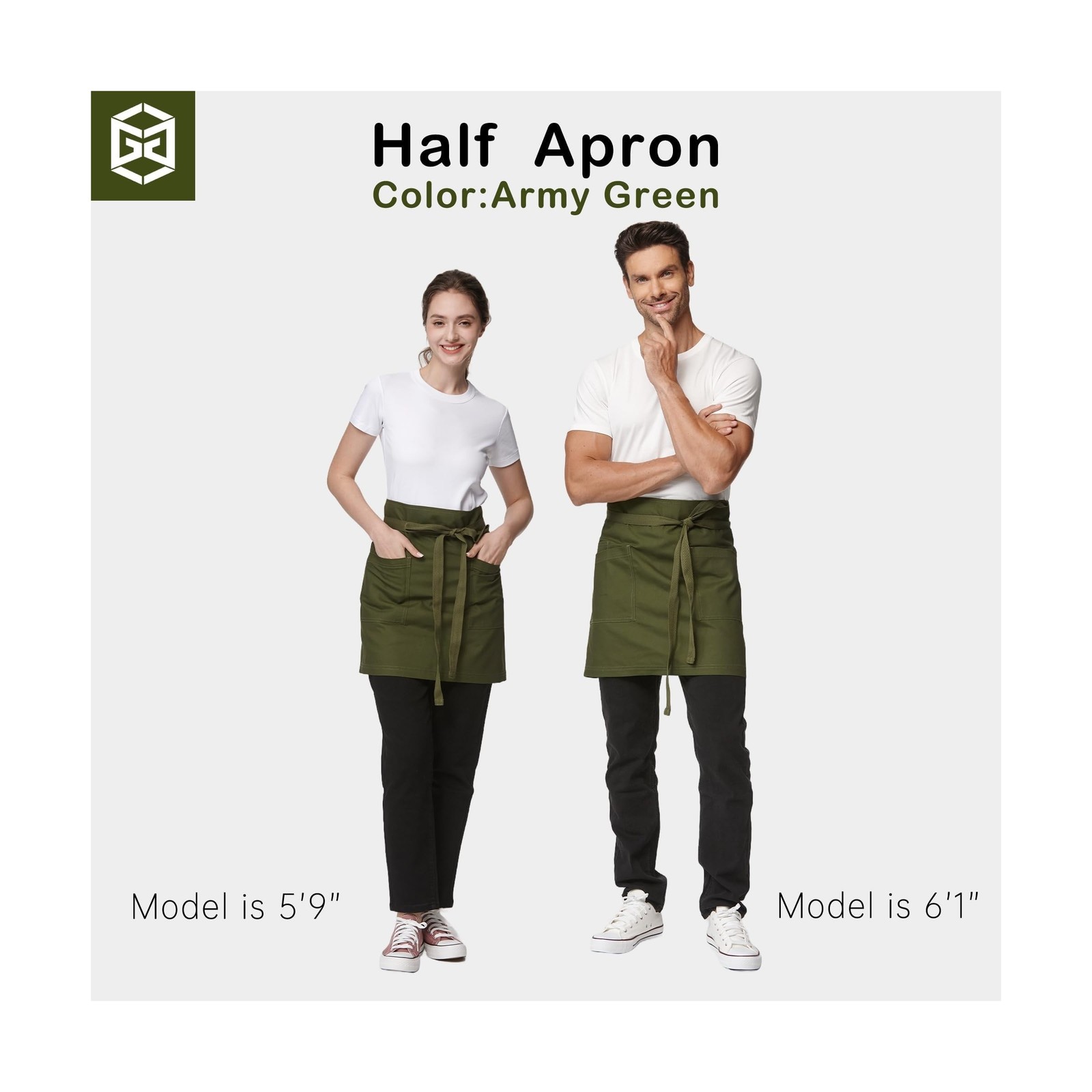 Unisex Waist Apron Half Bistro Apron Server Aprons with Pockets Waterproof 42... image 4