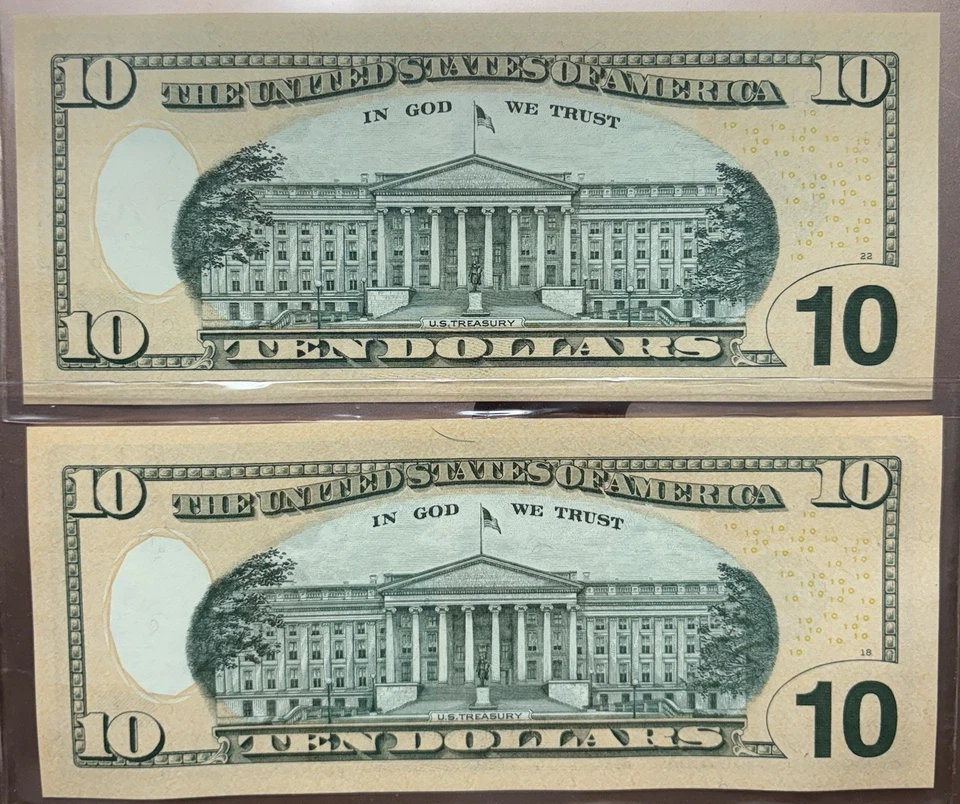 2004 $10 US Currency Star Notes, Gem Quality, Low Serial, Two Consecutive Notes - Image 2 of 4