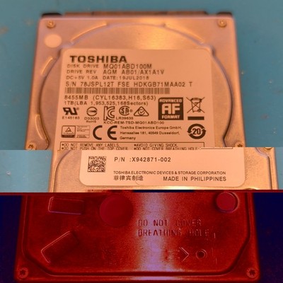 Toshiba 1TB 2.5'' HDD MQ01ABD100M - Pulled From Xbox One S (Formatted) 