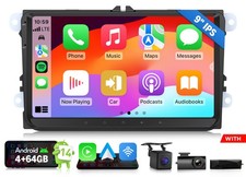 DAB+9" Autoradio Android 14 4+64 CarPlay GPS für VW GOLF 5 6 Touran Caddy Passat
