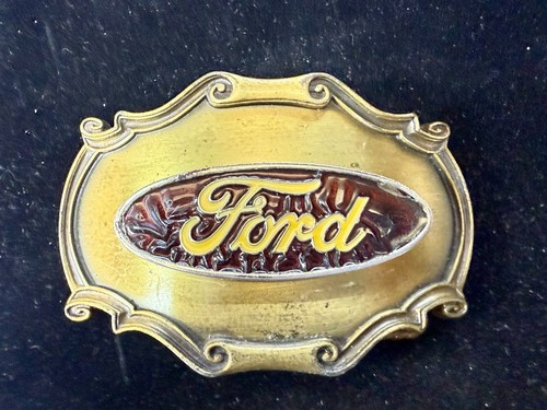 Classic Ford Motor Company Logo Emblem Vintage 1978 Rain-Tree Belt Buckle - Picture 13 of 16