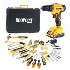 Tool Kit Box Drill Set with 21V Cordless Drill, Tool Box with Drill, Hand