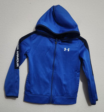 Under Armour Boys Size 6 Zip Up Hooded Sweatshirt Blue