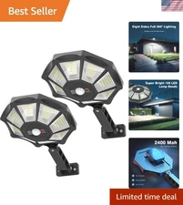 Dusk to Dawn 168LED Solar Flood Lights - Enhanced Motion Detection & Durability