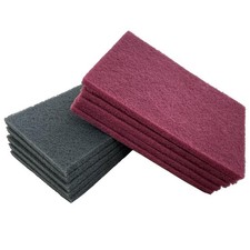 Scuff Pads 6x9 Inch Premium Maroon And Gray Abrasive Cleaning Pads 10 Pack