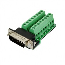 DSUB DB15 Male 15 Pin To Terminal Breakout Board Connector With Screws