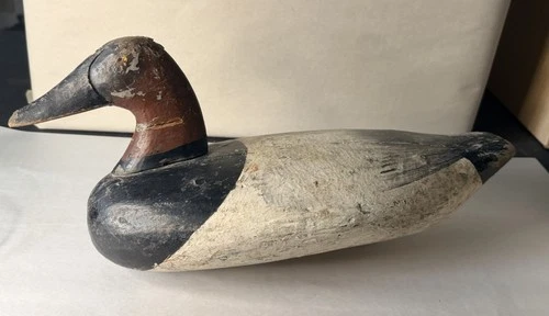 Antique Working Canvasback Duck Decoy Hand Carved Hunting Decoy JOLIF