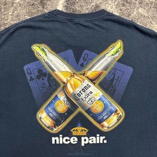 Vintage Corona Beer Shirt Mens XL 2000s Y2K Poker Nice Pair Modelo Drinking