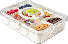 MineSign Divided Snackle Box with Handle for 1Pack 8 dividers, Clear