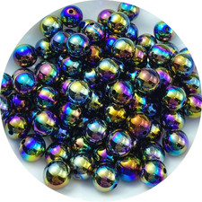 300 PCS 8Mm Acrylic round Beads Clear AB Colors Bubble Spacer Beads Loose Craft