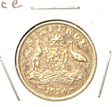 Australia 1924 six pence KM 25 premium VF/XF