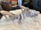 ShoeDazzle Women’s Beige Strappy Bow Rhinestone Open Toe Stiletto Heels 9 — photo 3