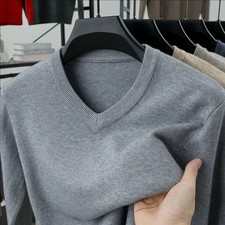 Men's Long Sleeve Knit Pullover Sweater Autumn Winter Soft Thermal Warm Classic