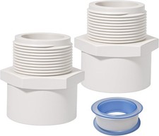 1.5 Inch Male Thread PVC Fittings White 2-Way PVC Pipe Coupling Adapter Connecto