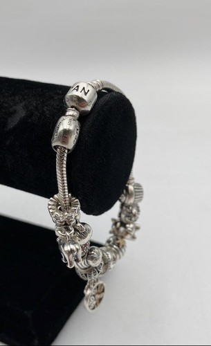 925 Sterling Silver Pandora Charm Bracelet 7.5" 57.78g
