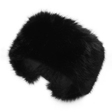 Women Winter Large Faux Fur Headband Fluffy Elastic Cold Weather Earmuffs