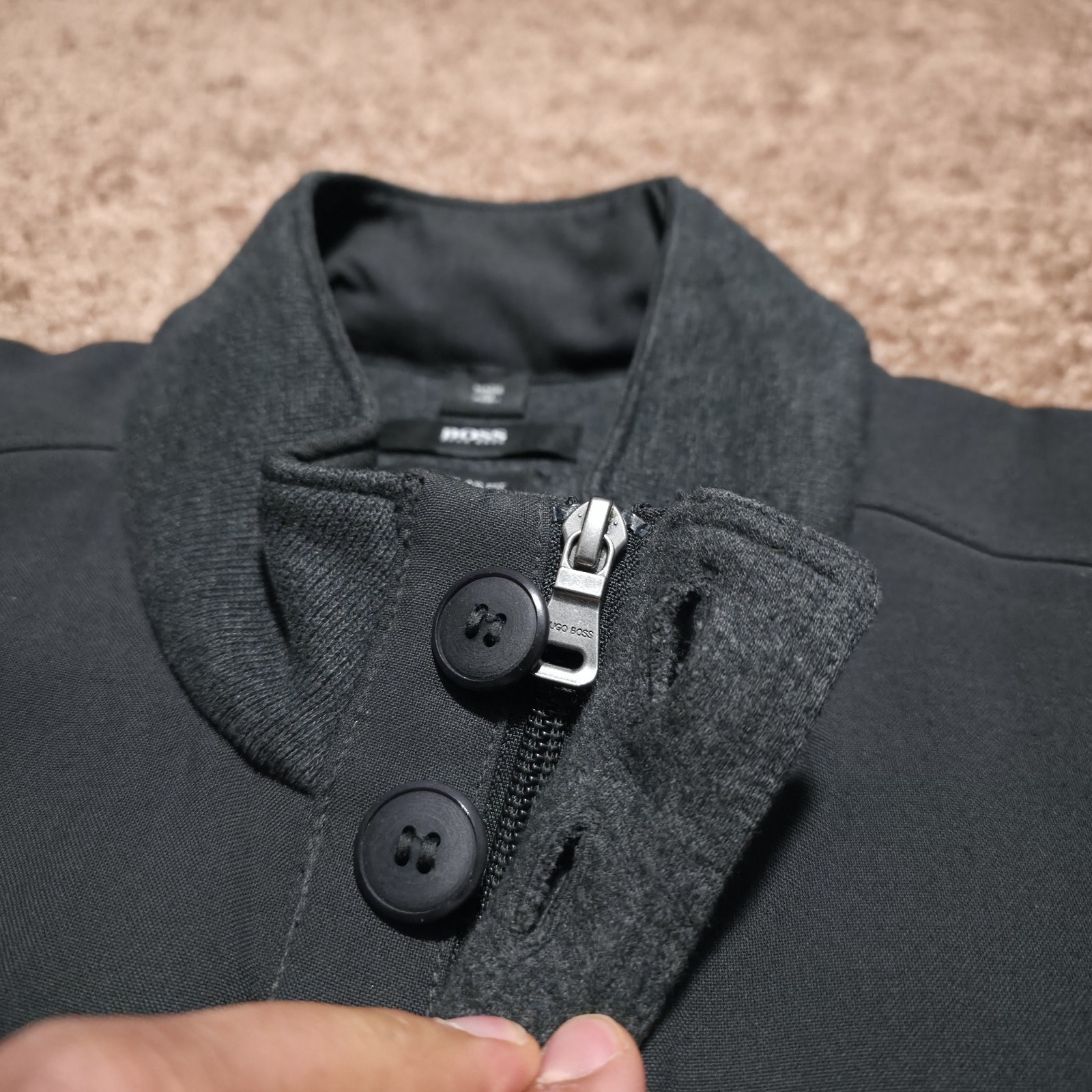 Hugo Boss Button Zip Lux Jacket Gray Long Sleeve Men's Size XL Cotton Blend thumbnail 5