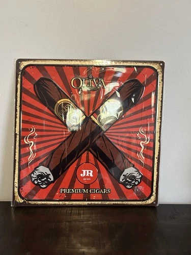 New Vintage Oliva Jr Premium Cigar Tin Wall Sign New In Wrapper 15x15
