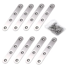 Sumnacon 8 Pcs Stainless Steel Flat Plates (5 Inch-Silver)