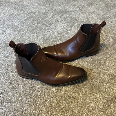 Vincent Cavallo D-510 Brown Leather Chelsea Dress Boots Men s 11 Fits Like 12