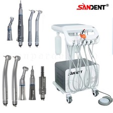 Portable Dental Delivery Unit Mobile Cart Air Compressor scaler/Handpiece kit 4H
