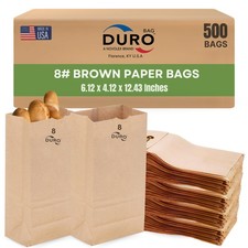 18408 SOS Bag 35# 100% Recycled Natural Kraft, 500 Piece