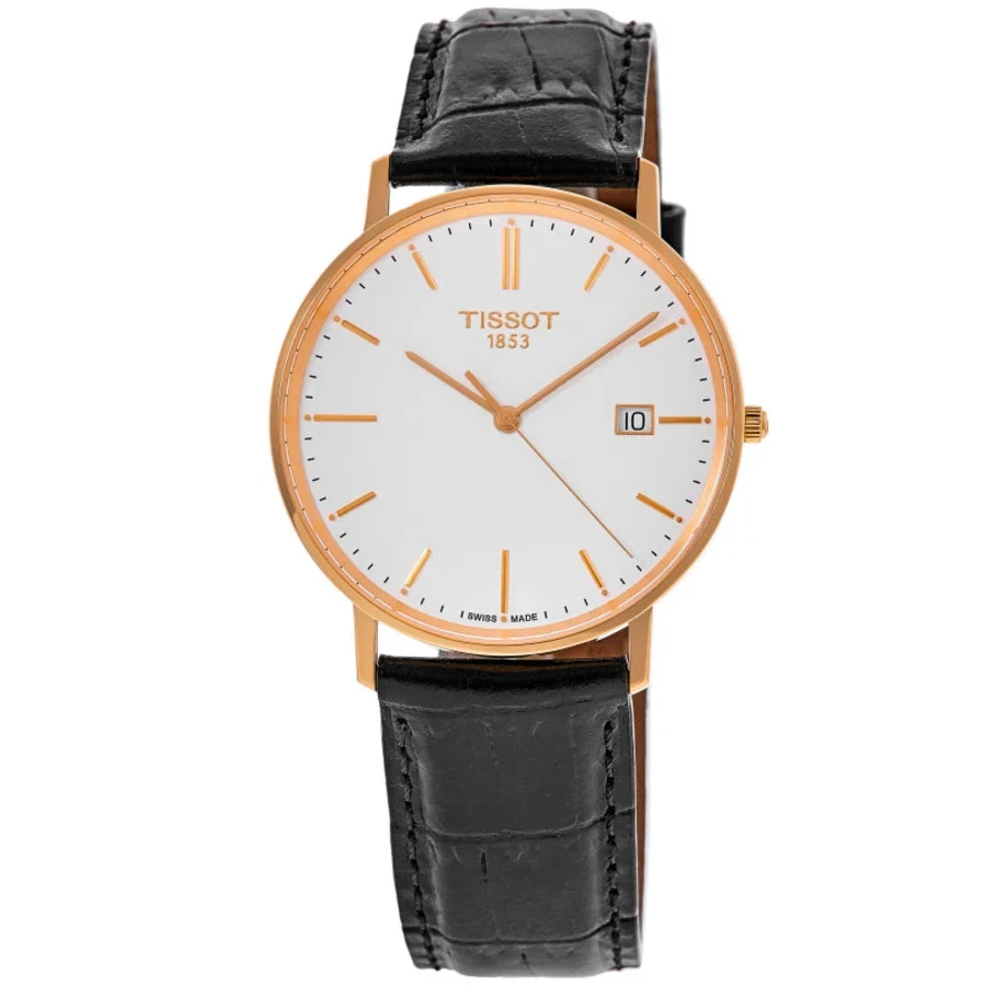 New Tissot T-Gold Goldrun 18KT Gold ,White Dial Men's Watch T922.410.76.011.00