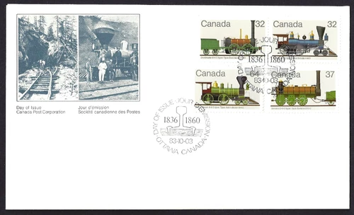 🍁Canada  #999/1002b   "CANADIAN  LOCOMOTIVES"    Brand New 1983 First Day Cover