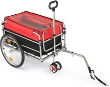 Bike Cargo Trailer,220 lbs Bicycle Wagon Cart, 20"Wheel Folding Groceries Hauler