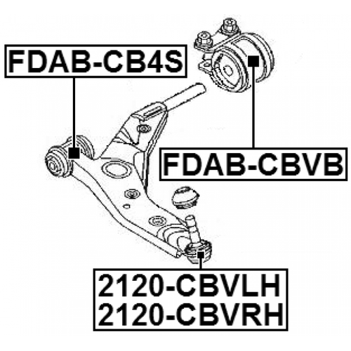 Front Left Ball Joint FEBEST 2120-CBVLH - Picture 2 of 7