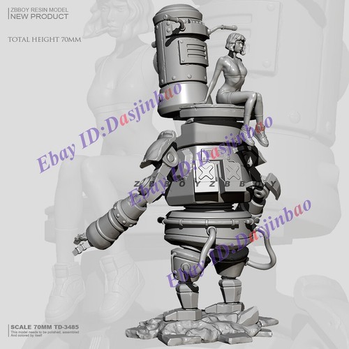 Robot and Girl 70MM Resin Figure Model Kit Unpainted Unassembled TD-3485 GK - Picture 3 of 6