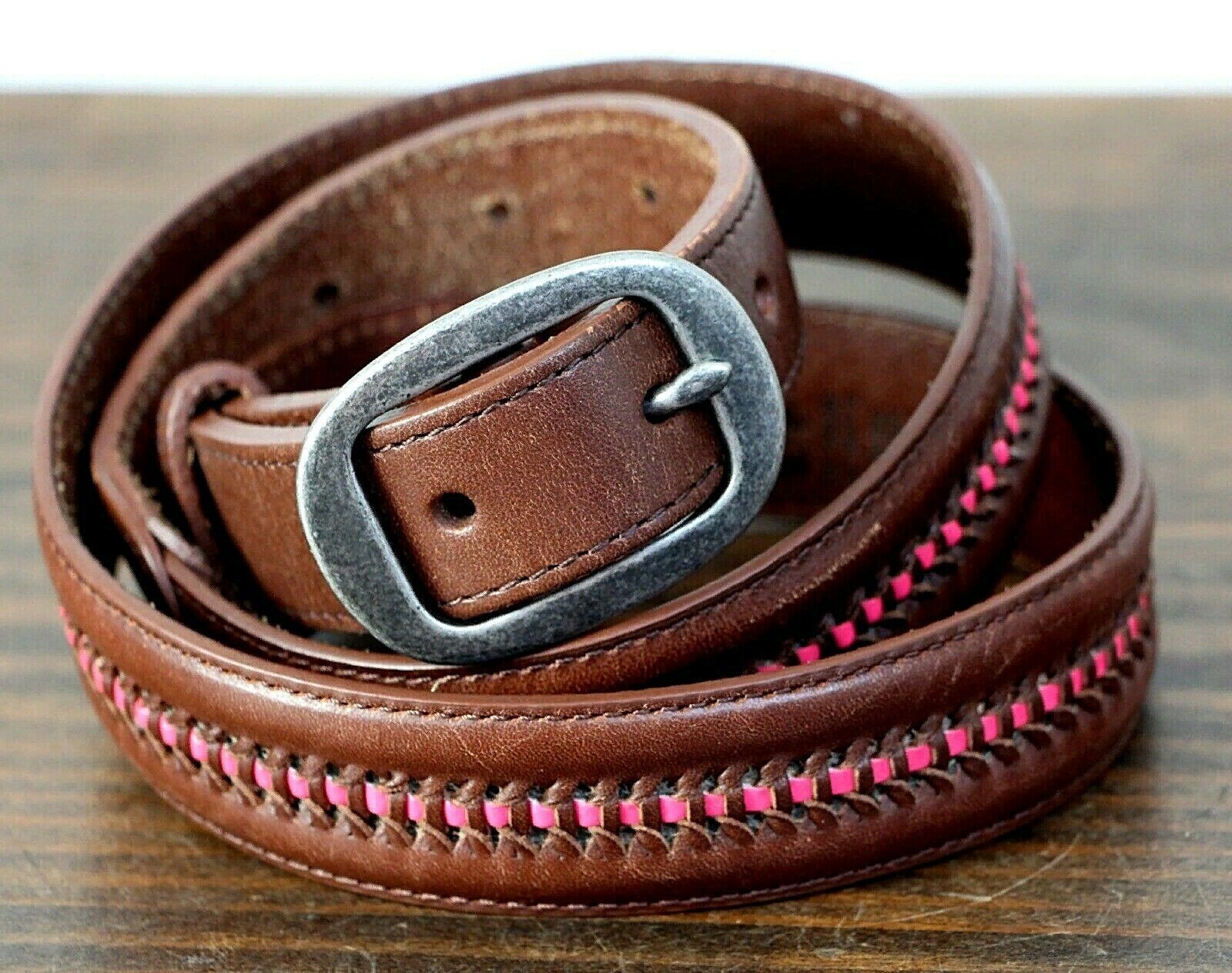 AEO Limited Special Price Limited time sale BROWN PINK BRAIDED GENUINE 1.25
