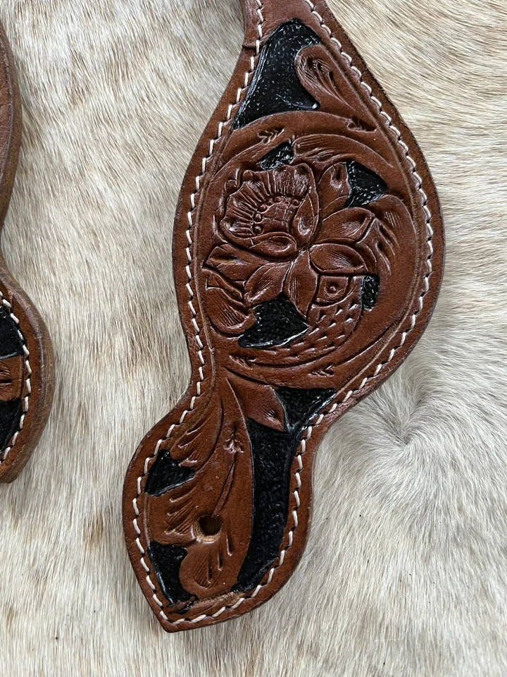 女士真皮花卉工具对西马刺肩带 — 第 2/4 张图片