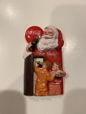 Vintage Coca Cola And Santa Refrigerator Magnet Hard Rubber 1996