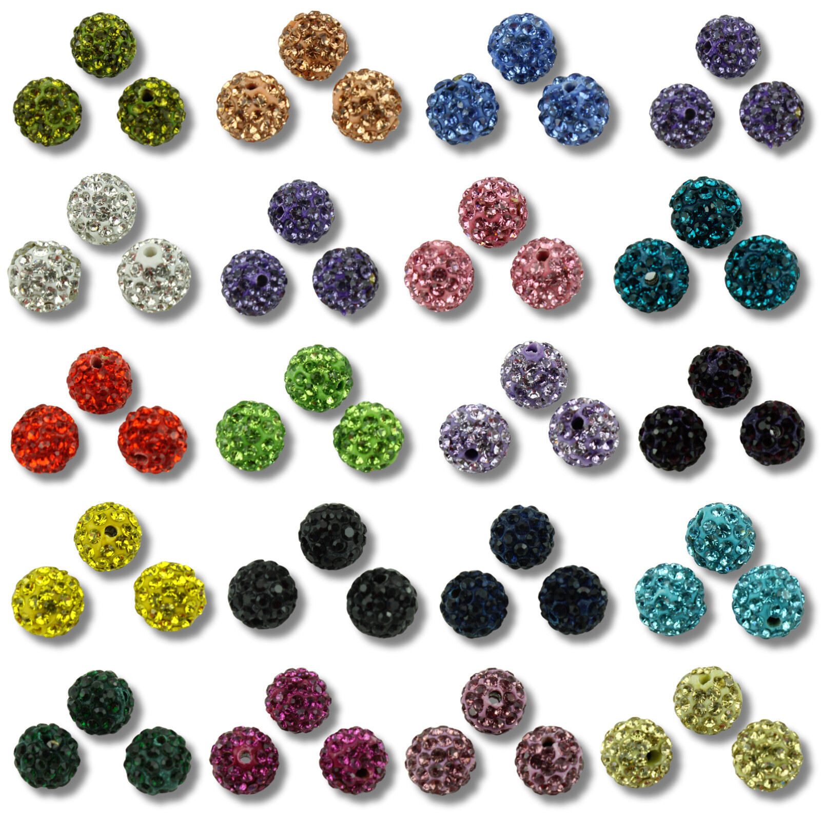 12 cuentas de pedrería 10 mm cuentas de Shamballa cuentas de discoperlas cuentas brillantes tono de pedrería PP13