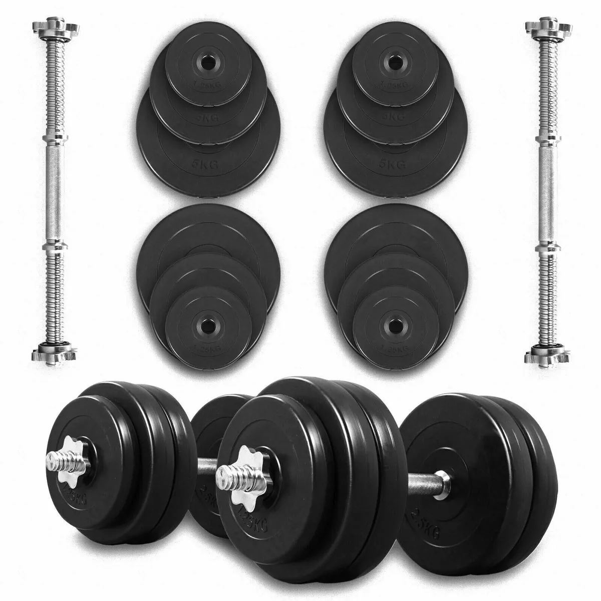 TnP 30KG 40KG 50KG Dumbbell Set Vinyl Gym Weights Plates