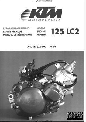 KTM 125 LC2 - MOTOR WERKSTATT SERVICE REPARATURHANDBUCH - AUSGABE 06/96 - ENGLISCH