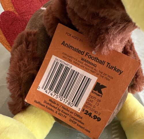 Dan Dee Football Turkey Animated Talking Moving Plush Thanksgiving Fall VIDEO - Picture 10 of 14