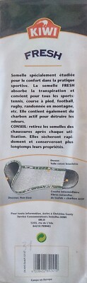Semelles Intérieures KIWI Anti-odeur Pour Sport - Pointure 40/41 - Neuf