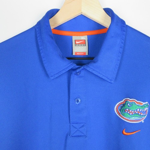 Nike Florida Gators Shirt Polo Adult Extra Large Blue Short Sleeve Men Football - Picture 2 of 15