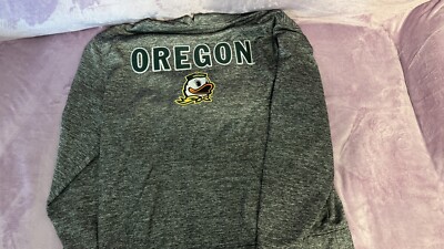 Colosseum Men Large OREGON DUCKS HOODIE SWEATSHIRT Embroidered Heathered Gray