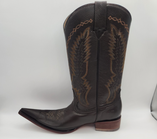 Siete Leguas Western Cowboy Boots Men's 10 Mexican Botas Brown Pointed Vintage - Picture 2 of 18