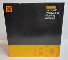 Vintage Kodak Carousel Transvue 80 Slide Tray Chargeur w/Original Box and Slides