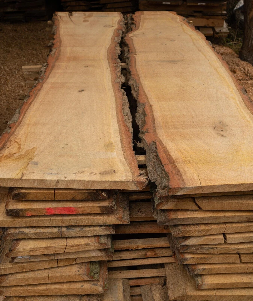 Eichenbrett unbesäumt rustikal Wildeiche Bohlen Regal 27-40x2,8cm, Länge bis 4m