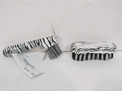 Lettia Zebra Print, Horse Face Brush 5'' and Hoof Pick w/ Brush 6''
