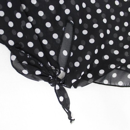 Faded Glory Girls XS (4-5) Black Polka Dot Flutter Sleeve Sheer Shirt NWOT - Picture 2 of 5
