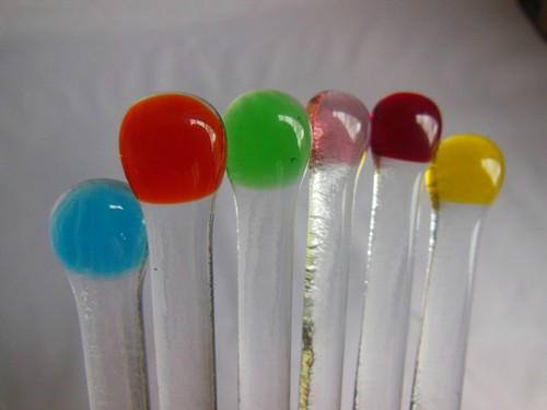 cocktail stirrer/swizzle handmade/glass, single or sets of 6. Multicolours - Picture 12 of 25
