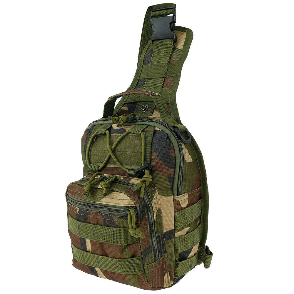 Tactical Sling Shoulder Bag Molle Travel Chest Pack Outdoor Hiking
