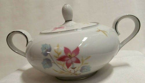 Eschenbach Bavaria Germany China P 1341 Creamer Sugar Bowl Lid White w/Flowers - Picture 3 of 11